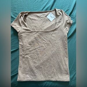 American Eagle Outfitters Tan Short Sleeve Tee